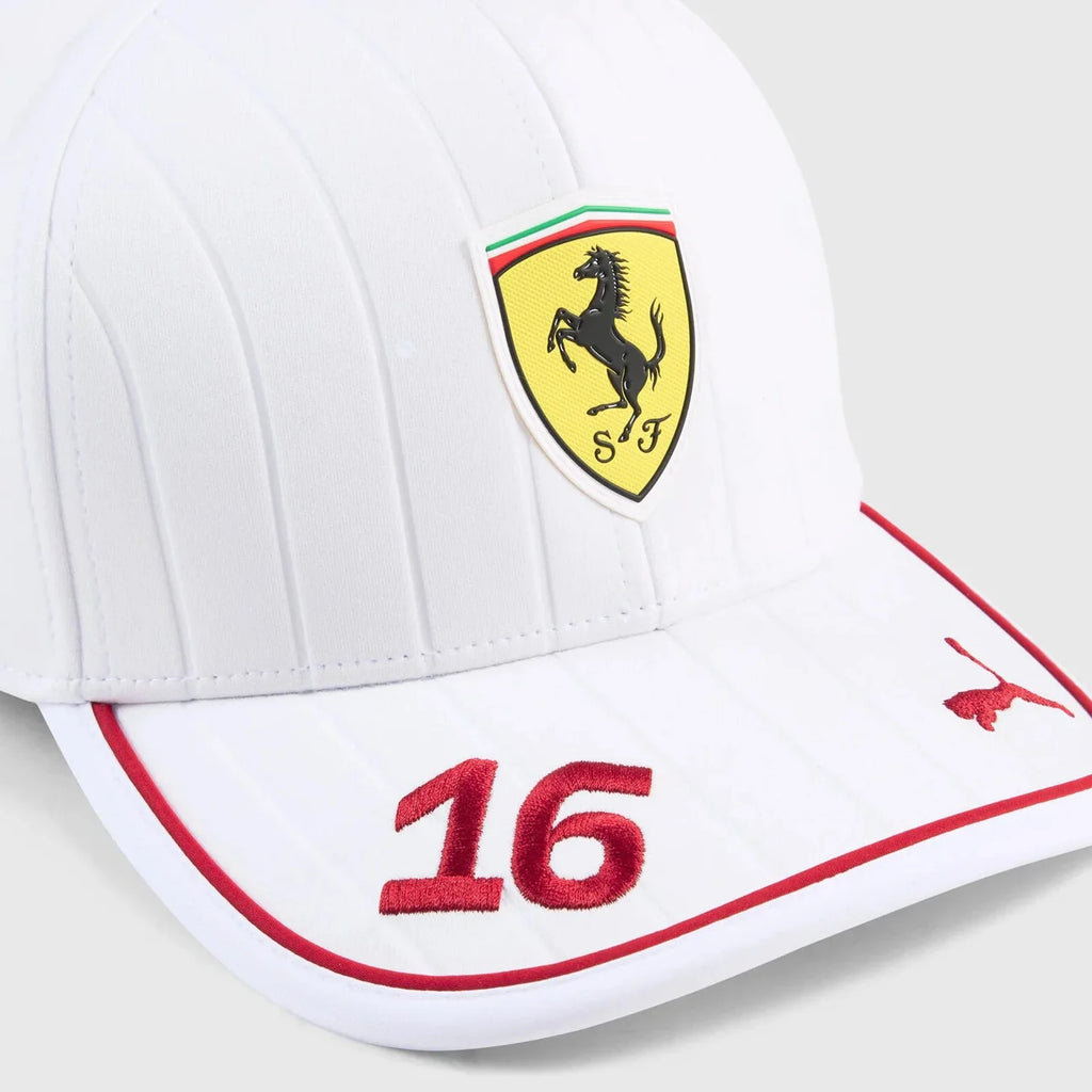 Scuderia Ferrari F1 2025 Charles Leclerc Miami GP Team Driver Hat - Puma White